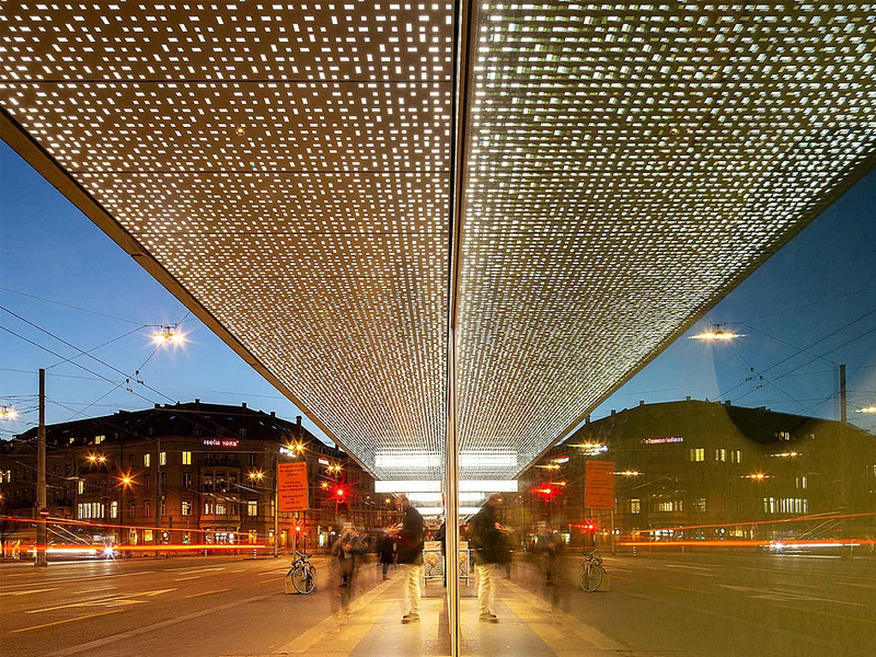 Bubenbergzentrum 8, Bern Strip Metal Ceiling System Aluminum Panels