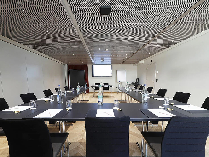 Seminar rooms Hotel Bern Expanded Metal Mesh Ceiling Aluminum panels For Interior Seminar rooms Hotel Bern Expanded Metal Mesh Ceiling Aluminum panels For Interior