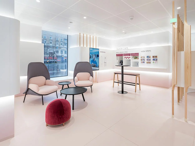  Warsaw branch of the Alior Bank Strip Ceiling System Aluminum Panels Metal