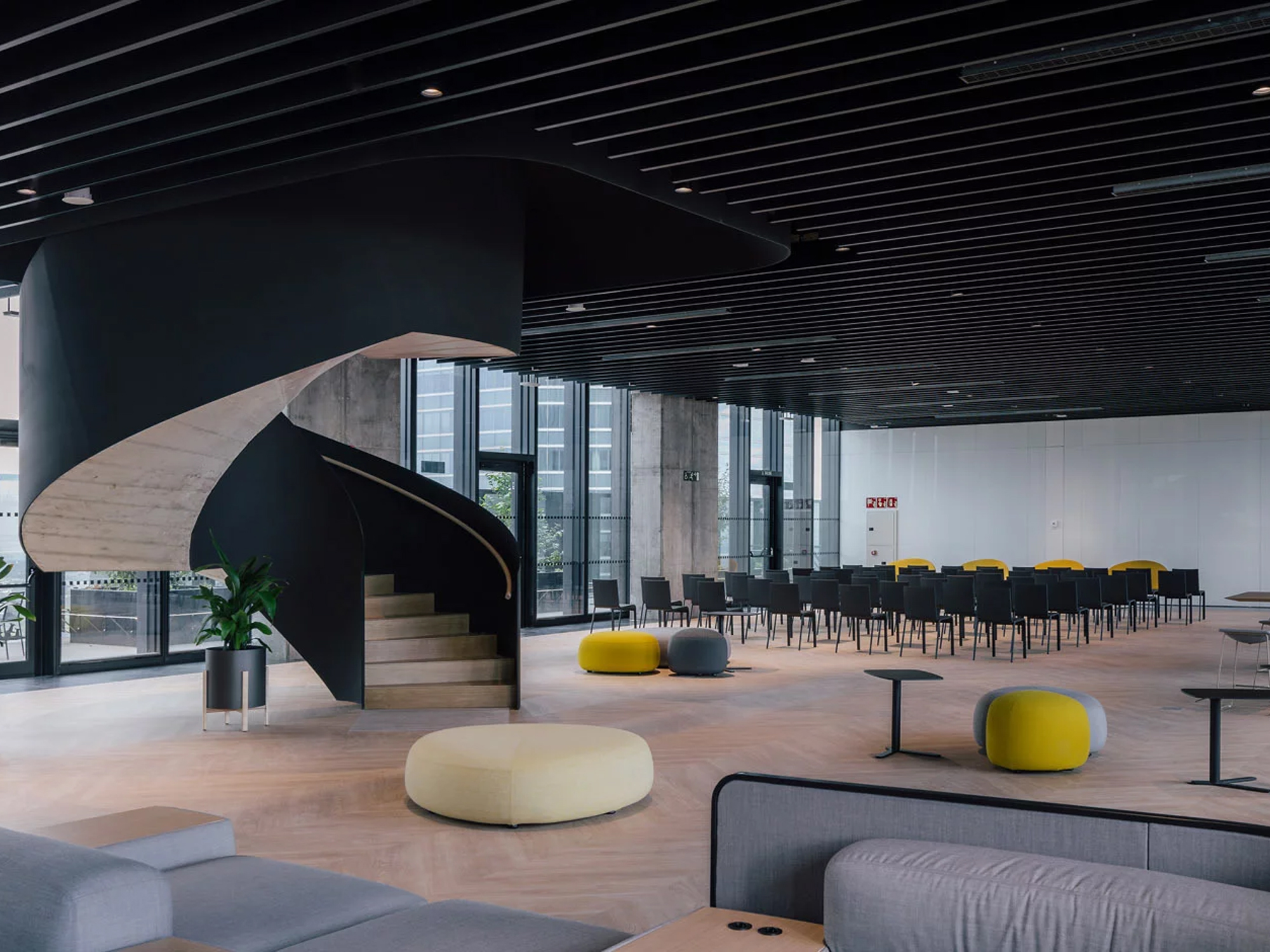 Torre Caleido, Madrid Metal Strip Ceiling System Aluminum False Panels