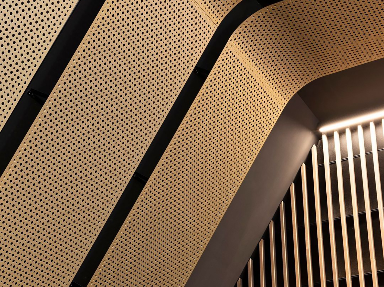 Australia Melborne Marvel Stadium VIP Aluminum Perforated Raft Bespoke Metal Ceiling Australia Melborne Marvel Stadium VIP Aluminum Perforated Raft Bespoke Metal Ceiling