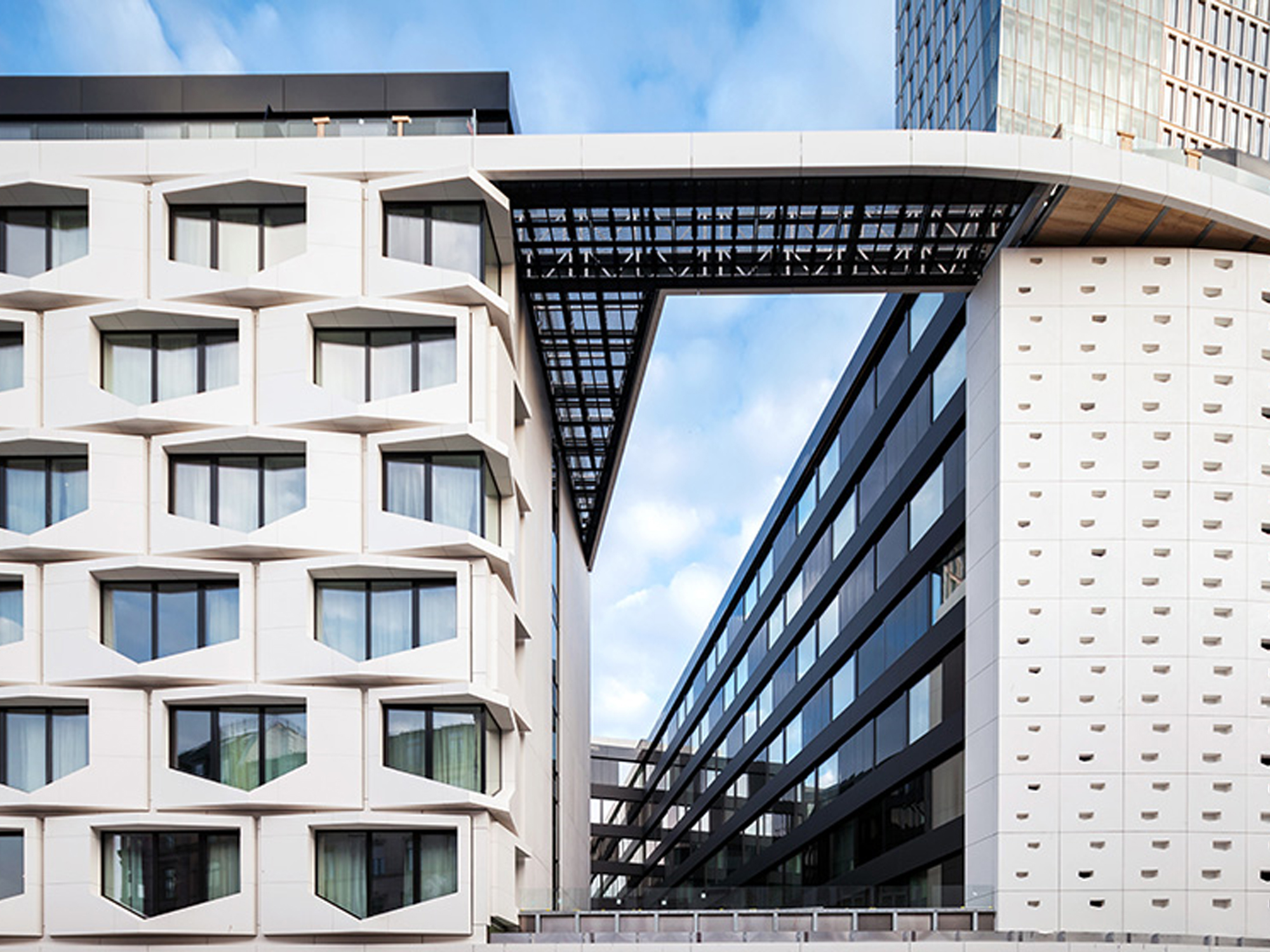 Flare of Frankfurt Metal Cladding Details Exterior Wall Cladding Aluminum Laser Cutting Claddin