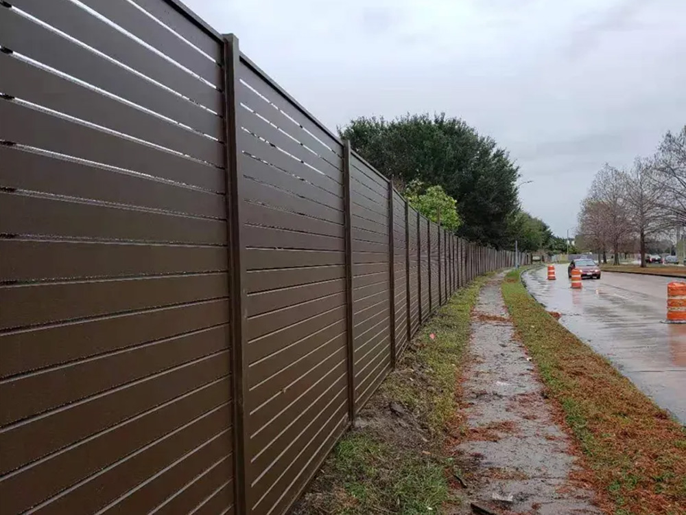 Whole Privacy Horizontal Slat Fence High Aluminum 6 Feet Garden and Screen Metal Wood