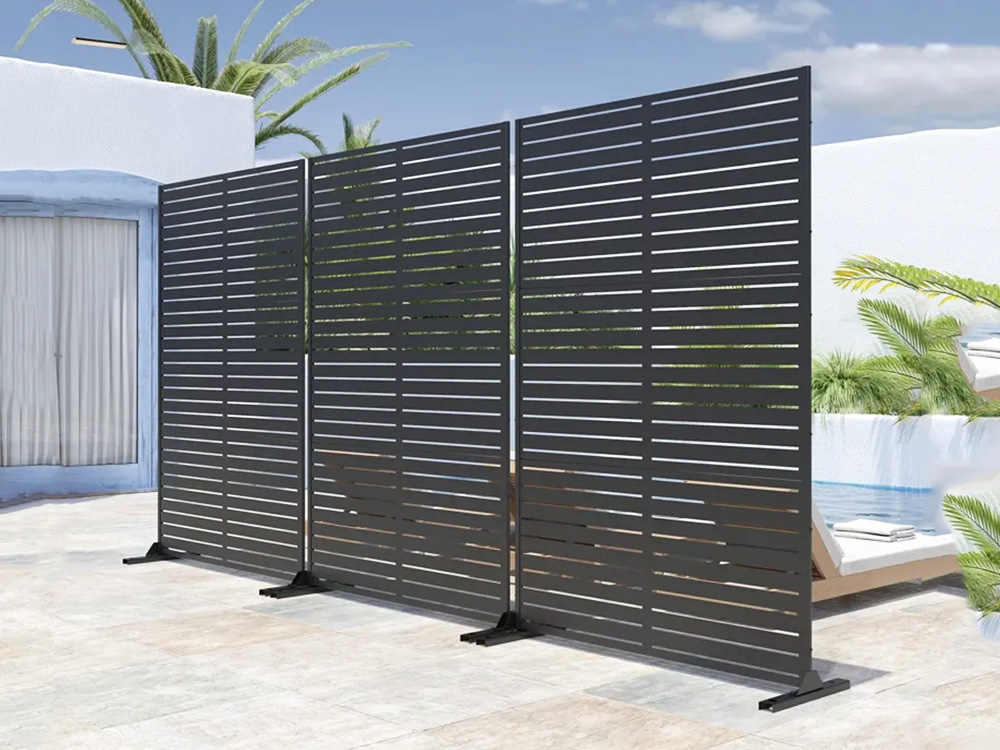 Laser Cut Metal Folding Privacy Screen Steel Garden Screens For Decoration metal fence stainles