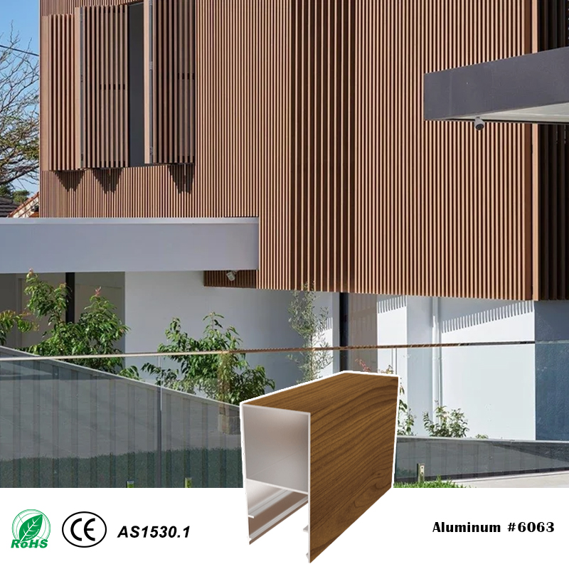 50mm Series 50x100mm Cover Two-Piece Aluminum Batten System for Screen Wall Ceiling Facade Gara