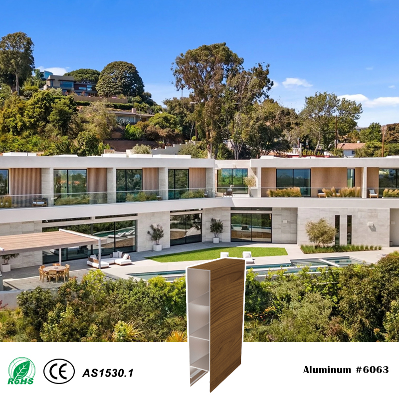 50mm Series 50x250mm Cover Two-Piece Aluminum Batten System for Screen Wall Ceiling Facade Gara