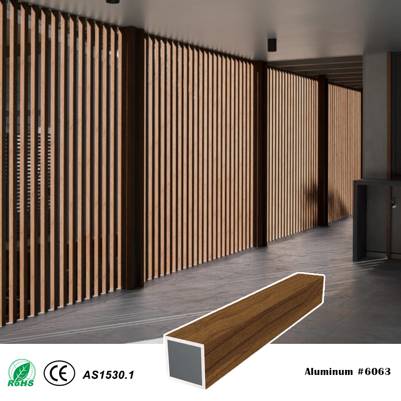 20x20mm Timber Battens One-piece Aluminum Square Battens System for Decorative Screen Facades F