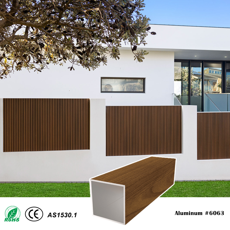 40x40mm Timber Battens One-piece Aluminum Square Battens System for Decorative Screen Facades F