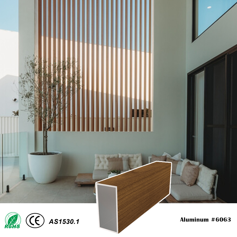 25x50mm Timber Battens One-piece Aluminum Rectangular Battens System for Screen Pergolas Fence 