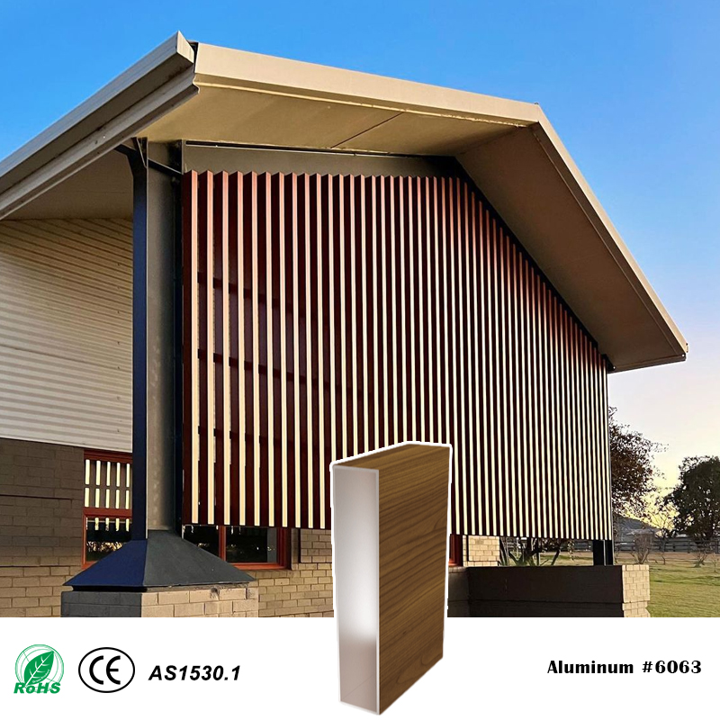 50x250mm Timber Battens One-piece Aluminum Rectangular Battens System for Screen Pergolas Fence